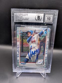 Miguel Vargas signed autographed First bowman chrome mojo beckett Auto 10