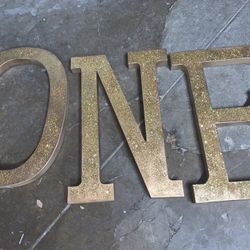 Large Gold Glitter “one” Letters - Extra Large