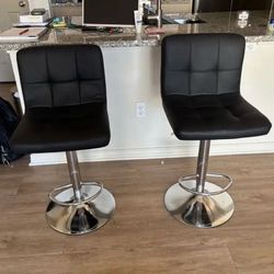 Black Bar Stools Set 