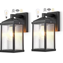 Dusk to Dawn Outdoor Lighting, Outdoor Garage Lights，Porch & Patio Lights，Black Outdoor Lights，Outdoor Wall Lights,for Porch (Black)