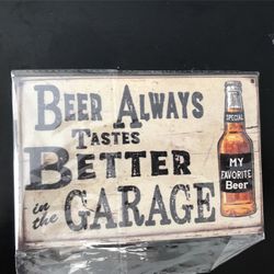 New Wood Sign Beer Always Tastes Better In The Garage 