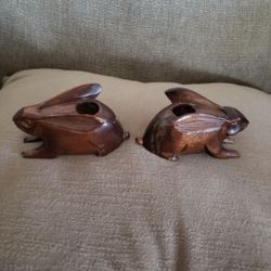 Nice Wood Rabbits Decoration For Candles