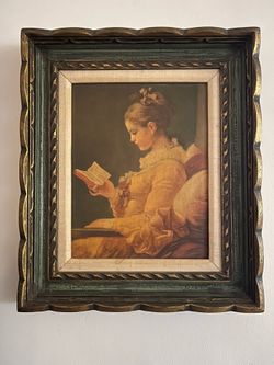 Young Girl Reading by Jean-Honore Fragonard 1769 Framed Lithograph Print