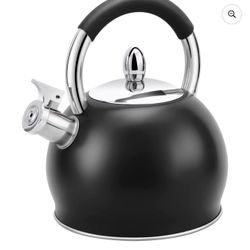 Haus Roland Whistle Tea Kettle Stainless Steel Teakettle Teapot with Ergonomic Silicone Handle Tea