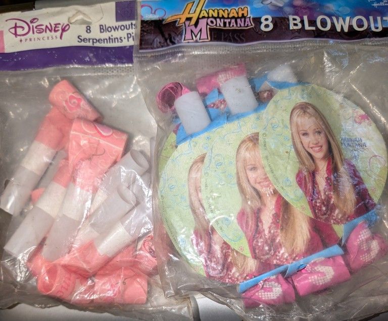 16 Birthday Party Blowouts. 8 Disney Princess+ 8 Hannah Montana. East Or Westside
