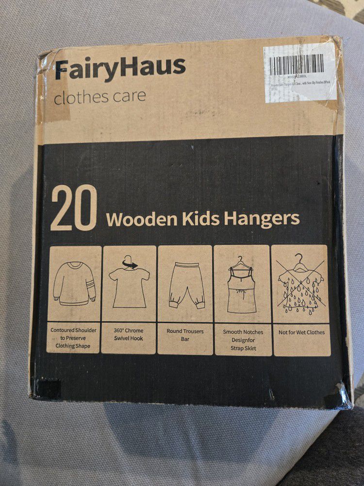 Blue Wooden Kids Hangers