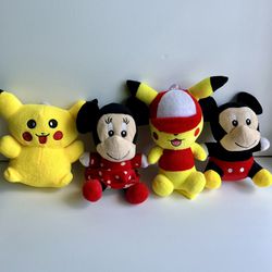 Pokemon Pikachu & Mickey Minnie Plush toy