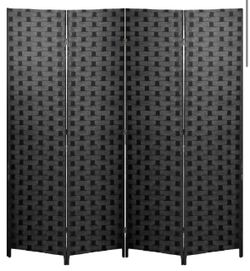 Black Room Divider 6 FT, Partition Screen