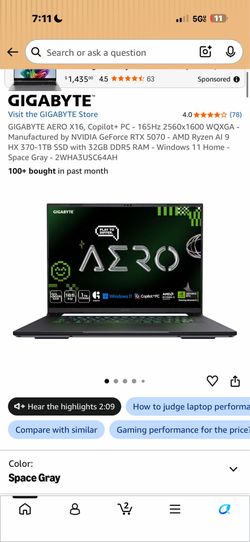 GIGABYTE AERO X16, Copilot+ PC