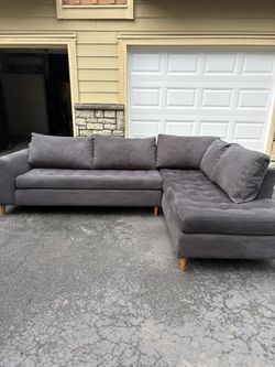 Clean Gray Sectional Free Delivery Available