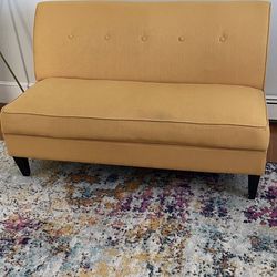 Modern Yellow Small Loveseat Couch 