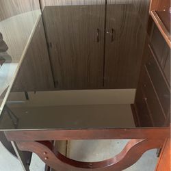 Tinted Glass Top Office Desk 