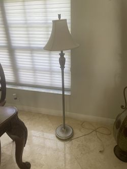 Tall Lamp With White Shade