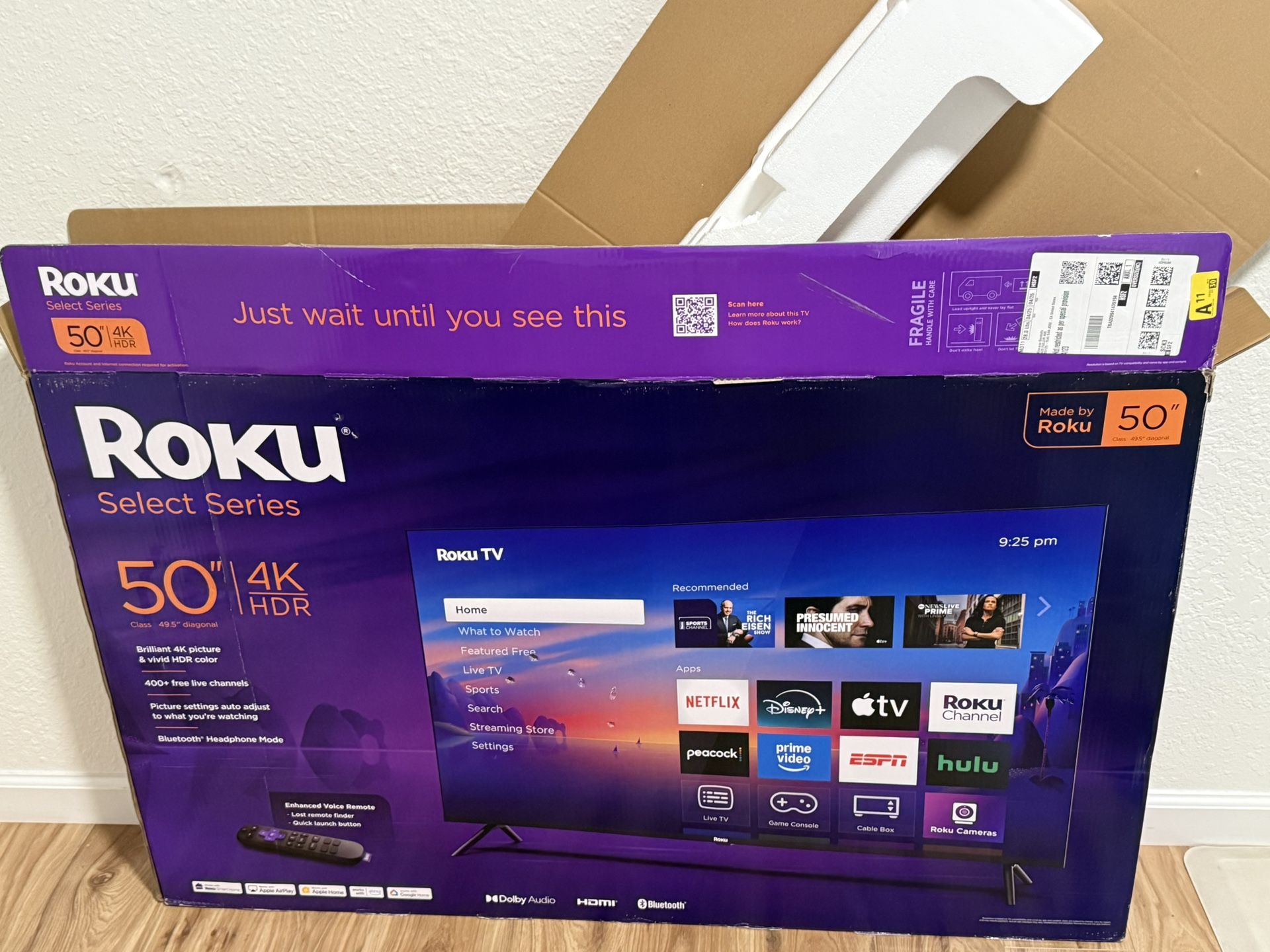 Roku Tv 50” 4k Open Box