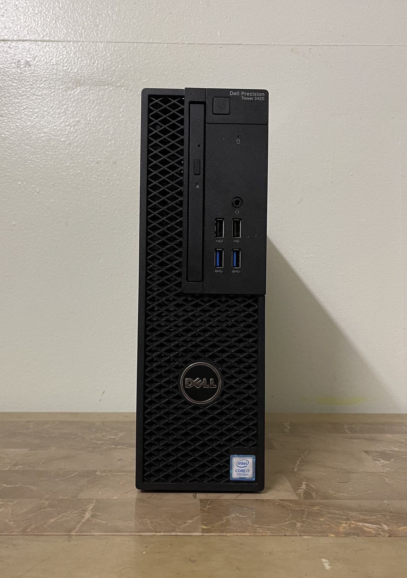 DELL Precision Tower 3420 Core i7 7th Gen. 16GB RAM 512GB SSD Windows 11 dual display desktop computer