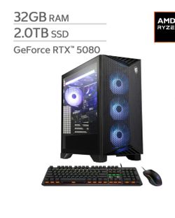 Costco MSI Aegis Gaming Desktop – AMD Ryzen 9 9900X – GeForce RTX 5080 – Windows 11 Home - 32GB RAM - 2TB SSD