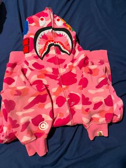 Pink bape hoodie large