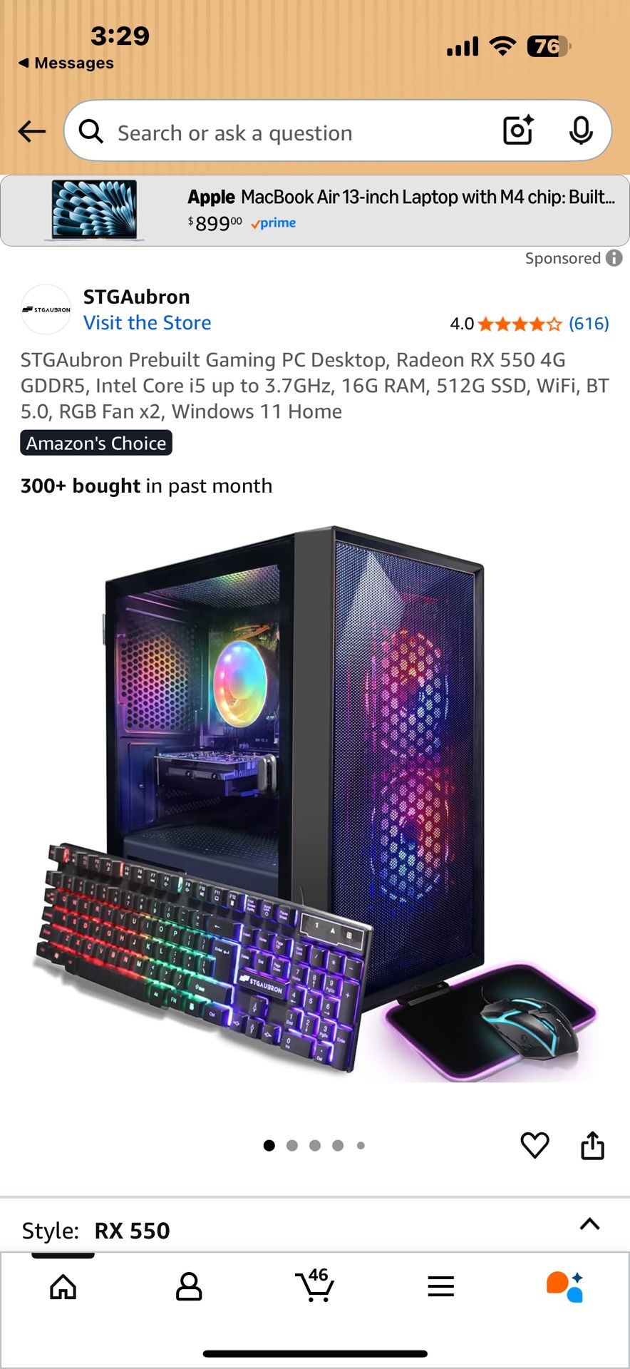 STGAubron Prebuilt Gaming PC Desktop
