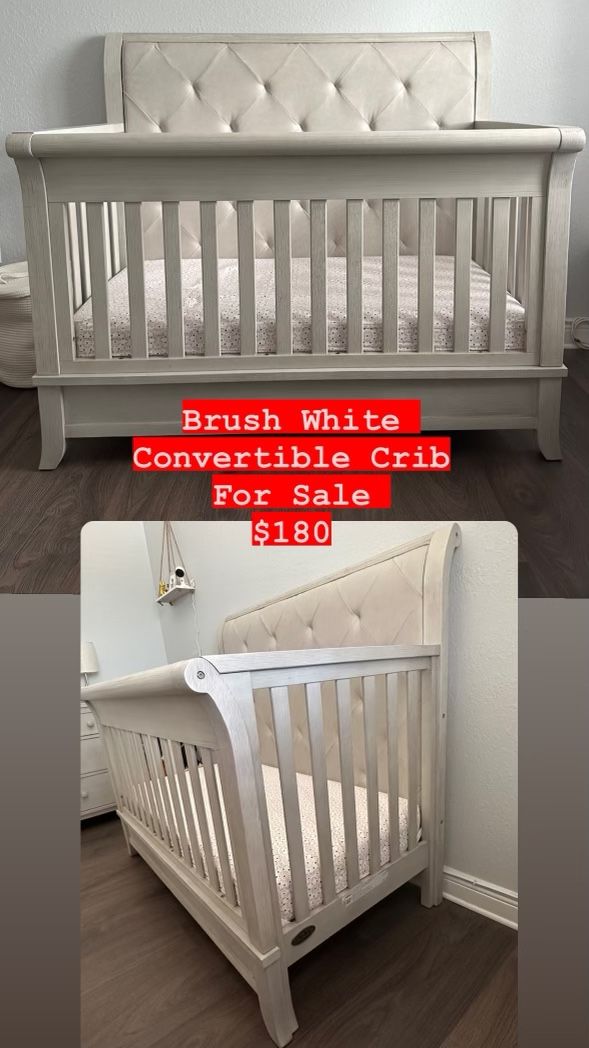 Beige / Light Grey Baby Crib 