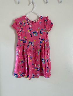 Cat & Jack White Pink Summer Dress With Floral Print - Gently Used - Size 4