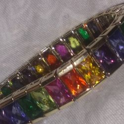925 Braclet.real Stones. 7.5 In Long..new