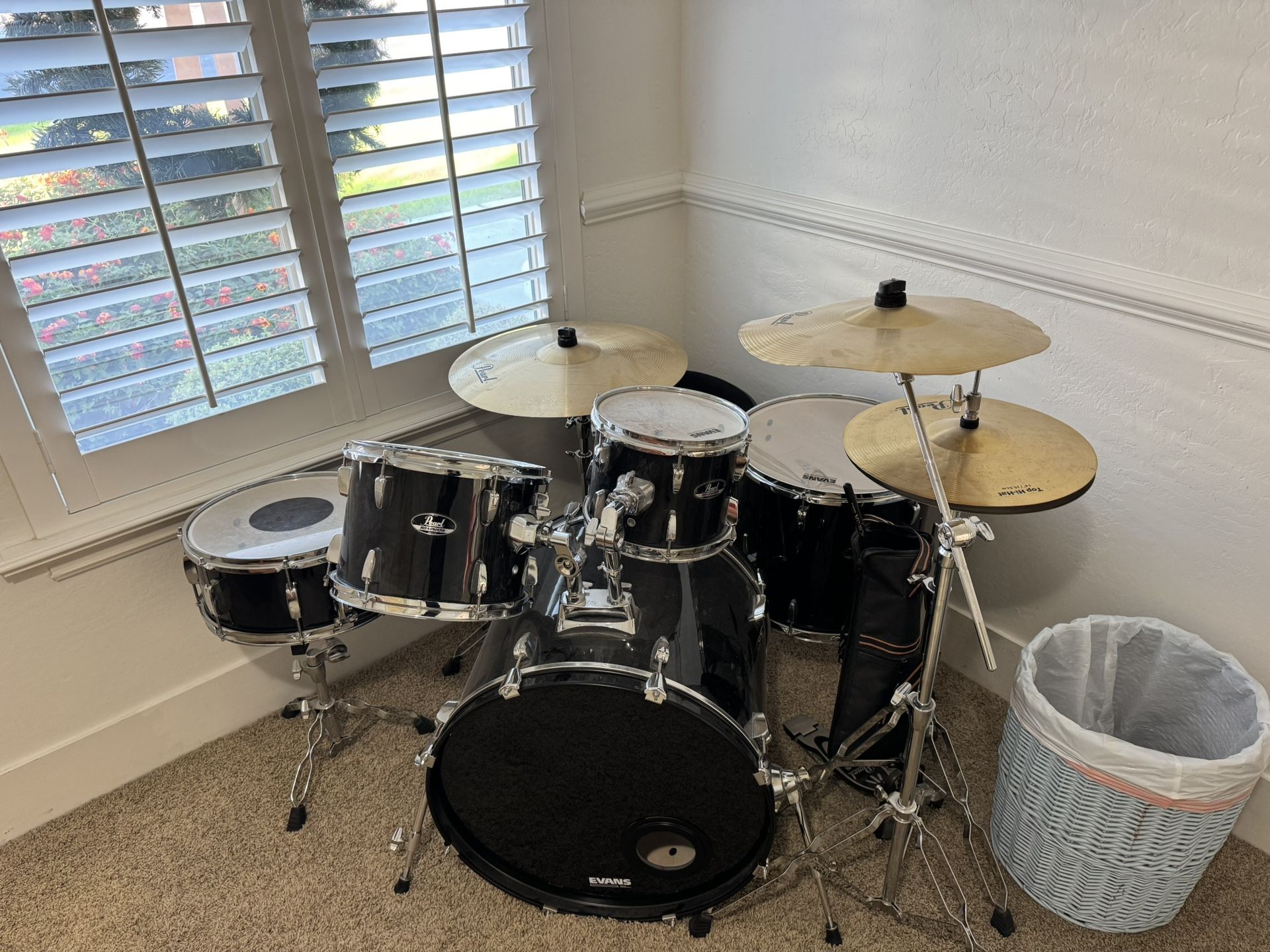 5-Piece Drum Set, Cymbals, Chair and Accessories