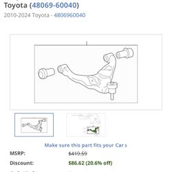 22-24 Toyota 4 Runner Driver Front Lower Control Arm 