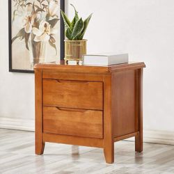 Solid Wood Bedside Cabinet Simple Modern Bedroom with 2 Storage Drawers Storage Locker Solid Wood Bedside Table