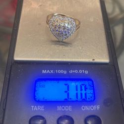 10k Gold Heart Nuggets Ring