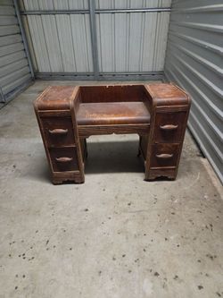 Vintage Art Deco Vanity Desk with Drawers
