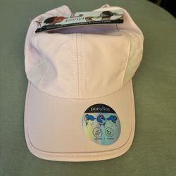Ponyflo Ponytail Baseball Cap Pink Running Adjustable Lightweight Breathable Hat