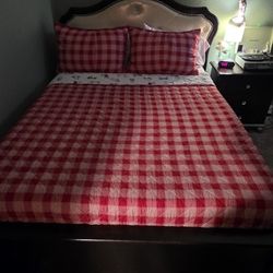 Bedroom: bed and mattress, dressing with mirror and a nightstand