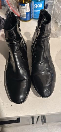 Prada Black Patent Leather Ankle Boots