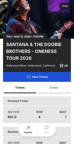 Santana And The Doobie brothers Oneness Tour Thursday August 13th