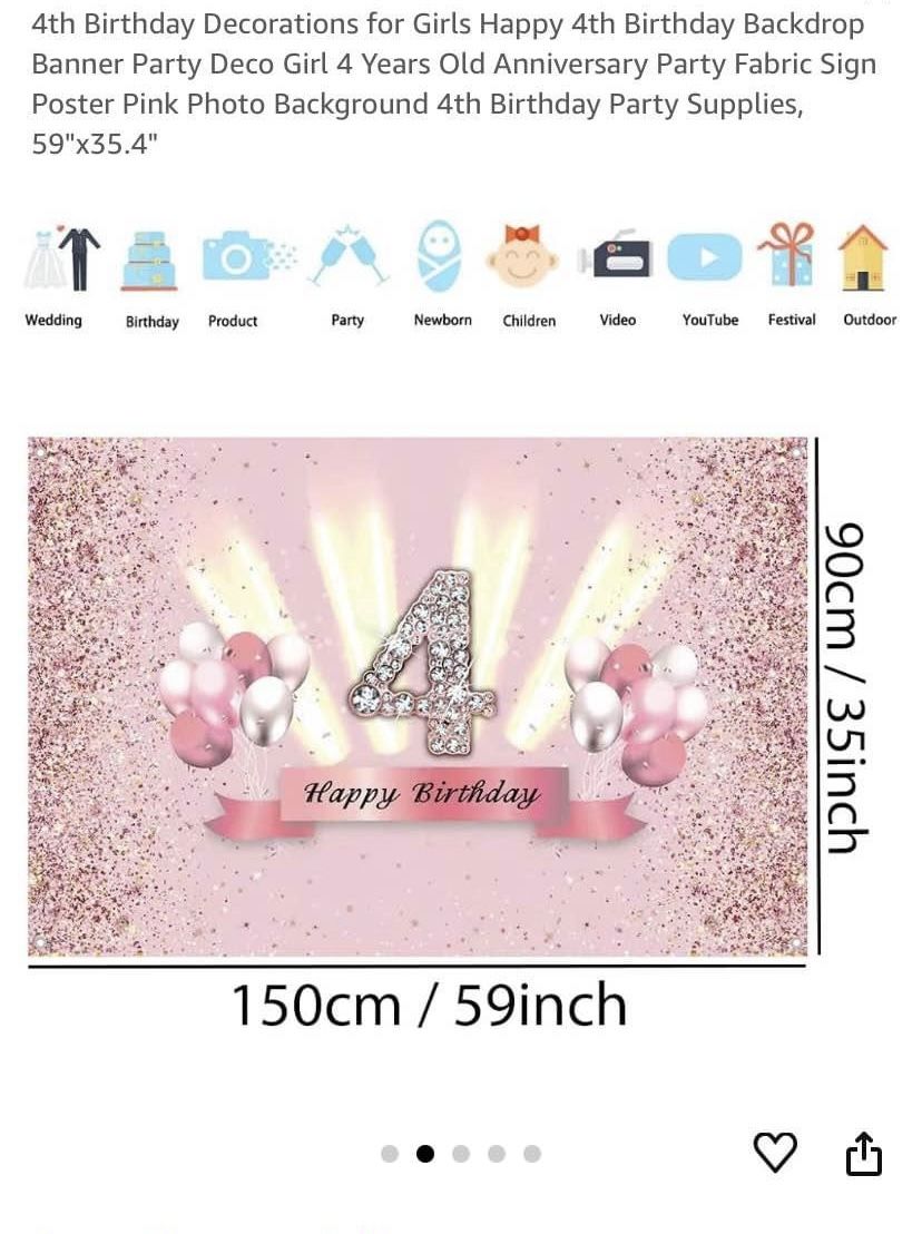 4th Birthday Backdrop