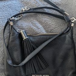 Michael Kors Black Leather Tassel Handbag