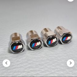 Bmw M Tire Valve Caps 4 Pcs With Logo M Sport Performance Wheel Stems Dust Caps
