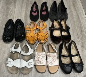 Lot of 8 Girls Sandals Slip On Size 12-13