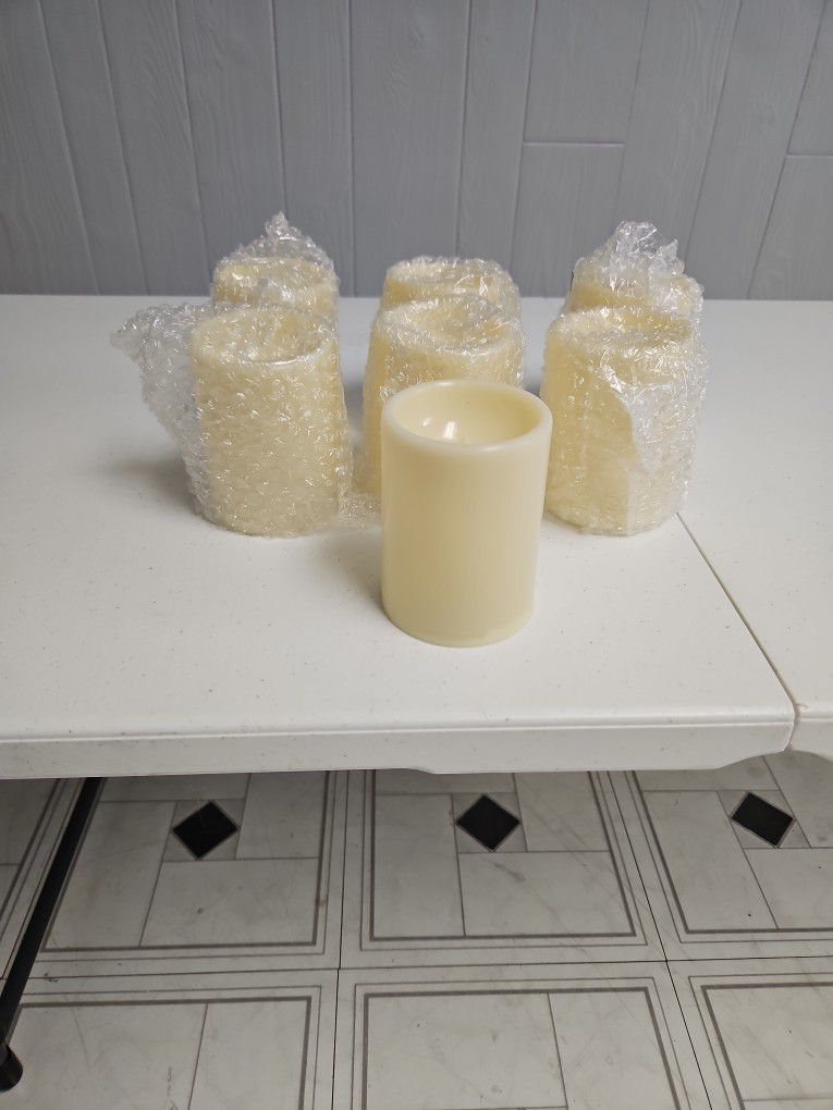 4 " Candle Pillars with Timer. New