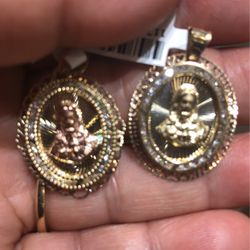 10 karat yellow gold religious charm