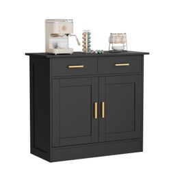 Buffet Cabinet with Storage - Buffets & Sideboards Kitchen Storage Cabinet, Wood Console Table Coffee Bar Accent Cabinets for Living Room Dining Room 