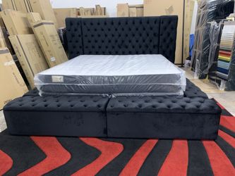 New In Box King Bed Frame With Mattress (Read Description Below)