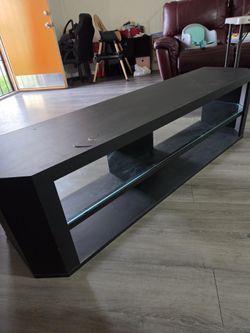 Black Wood And Glass entertainment table