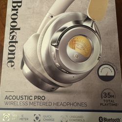 Brookstone Wireless Headphones Acoustic Pro New