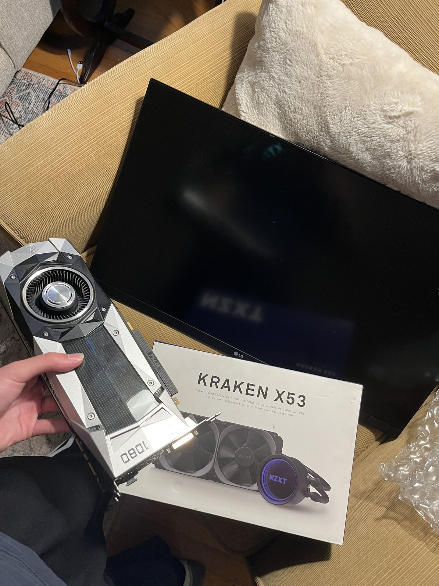 3 ITEM BUNDLE: LG 4k UHD 27" Monitor, GTX 1080 GPU, Kraken X53 Cooler
