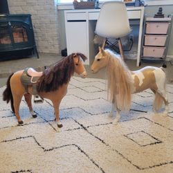 2 Large Toy Horses For American Girl Dolls