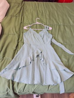 Sage Green Ruffle Mini Dress