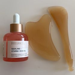 Biossance Vitamin C Oil And Face Massage Tools