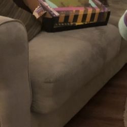 $40 Sofa and Loveseat (suede light sea green)