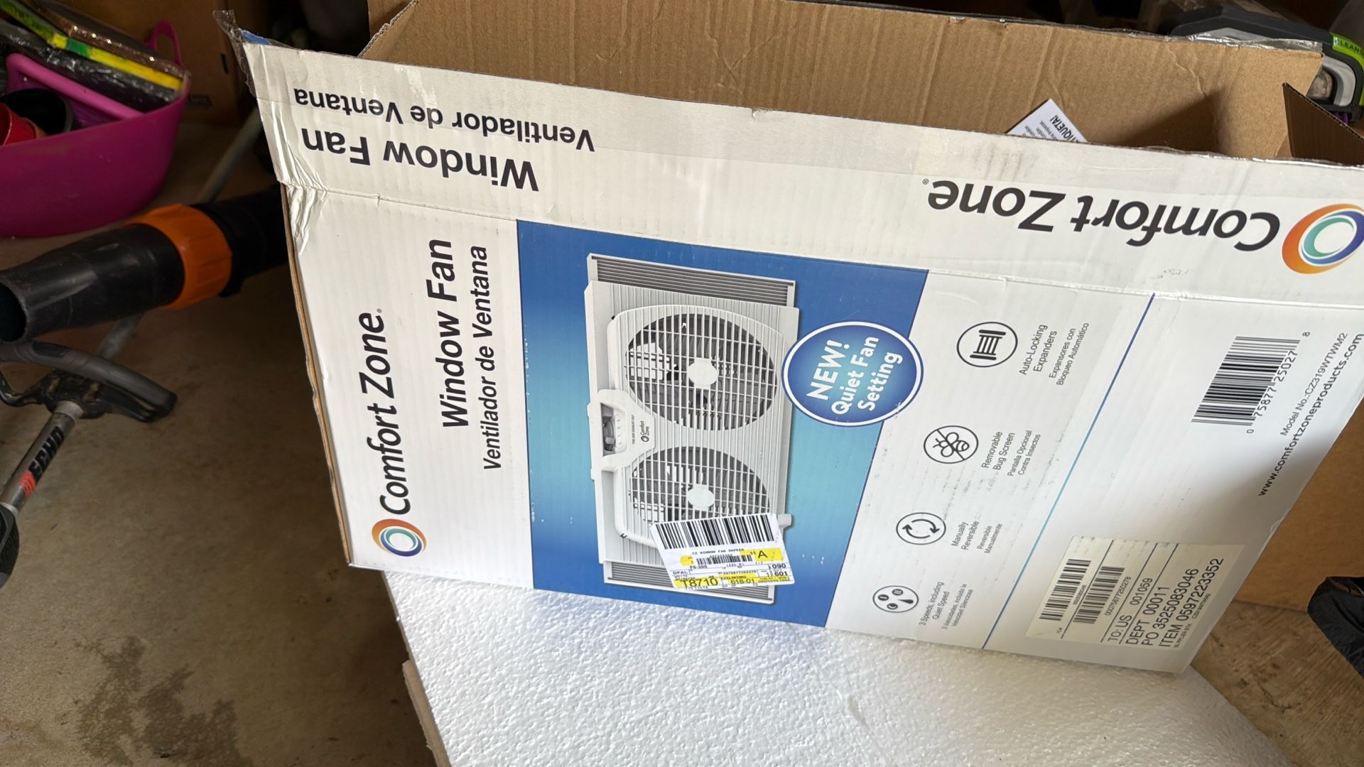 Comfort Zone CZ319WT 9″ Twin Window Fan with Reversible Airflow Control, Auto-Lo